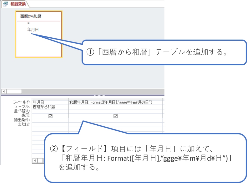 Accessで西暦表示を和暦表示に変換する方法 簡単 Access作成方法の紹介 Accessで西暦表示を和暦表示に変換する方法 簡単 Access作成方法の紹介